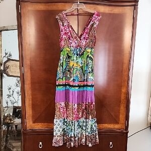 Multicolor Sleeveless BoHo Maxi Dress